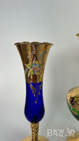 Кристални вази Bohemia с позлата, снимка 4 - Вази - 46441364