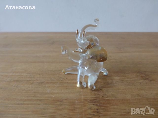 Миниатюрна стъклена фигура Слонче Слон, снимка 6 - Декорация за дома - 45349566