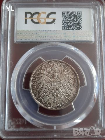 2 Маки 1913 -А ,Прусия,PCGS MS 65 Германска Империя , снимка 2 - Нумизматика и бонистика - 45080220