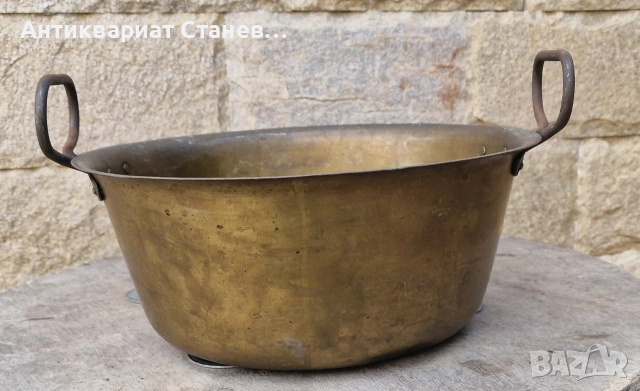 Стар месингов леген, снимка 2 - Антикварни и старинни предмети - 54100346