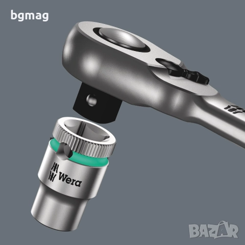 WERA Zyklop 8004 A тресчотка 1/4", 72 зъба,изцяло метална, снимка 7 - Гедорета - 51897457