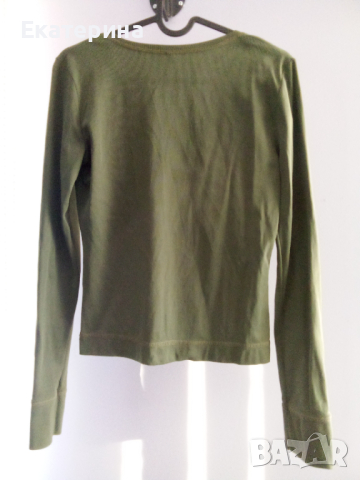 Дамска зелена блуза, снимка 3 - Блузи с дълъг ръкав и пуловери - 45036978
