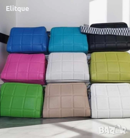 Стилна дамска к. капитонирана чанта с дълга дебела дръжка и отделение с цип, снимка 3 - Чанти - 52854728