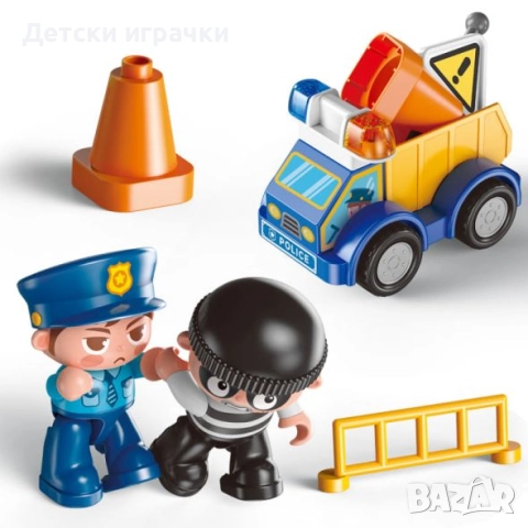 Kонструктор Полицейска станция CITY 175ч с едри части, Feelo, снимка 4 - Конструктори - 52657862