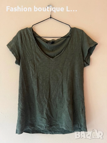 Маслено зелена тениска 100% памук S размер на марката KappAhl 💚💚💚