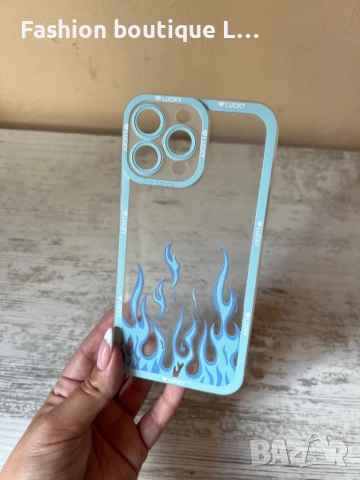 Кейс / калъф за айфон 13 про прозрачен силикон със сини пламъци 🩵🩵🩵, снимка 2 - Калъфи, кейсове - 52088850