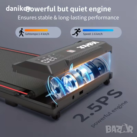 Компактна пътека за бързо ходене OYAJIA / KEHOT – до 6 км/ч, идеална за дом и офис, снимка 4 - Фитнес уреди - 52921346