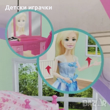 Кукла Барби с тоалетка и аксесоари , снимка 6 - Кукли - 52633993