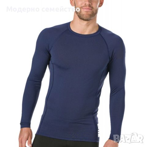 Мъжка блуза speedo boom long sleeve rash top blue grey, снимка 2 - Блузи - 46702729