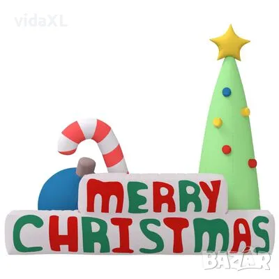 vidaXL Надуваема украса Merry Christmas с LED 197 см(SKU:345296), снимка 4 - Декорация за дома - 48342634