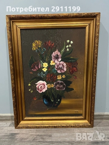 Маслена картина – цветя, снимка 7 - Картини - 54269340