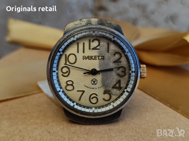 Винтидж Raketa от СССР – работещ механичен часовник, снимка 3 - Мъжки - 51545048