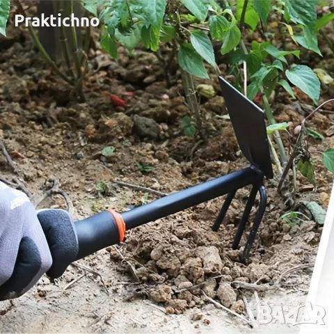 Инструменти за градина - лопата, мотика с търмък с 3 зъба и гребло  🏡🪴🧤👩🏻‍🌾🧑🏻‍🌾, снимка 6 - Градински инструменти - 45844388
