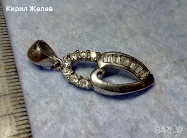 РАЗКОШЕН СКЪПОЦЕНЕН СРЕБЪРЕН МЕДАЛЬОН СРЕБРО 925 с БЯЛА ПОЗЛАТА ФАСЕТИРАН МОЙСАТИН и ЦИРКОНИ 19417, снимка 12 - Колиета, медальони, синджири - 49682618