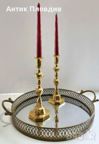 Чифт златисти свещници, снимка 4 - Декорация за дома - 53381332
