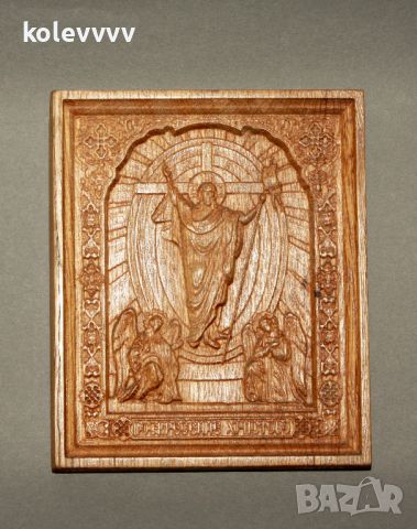 Икона-дърворезба "Воскресение Христово", снимка 2 - Икони - 45315773