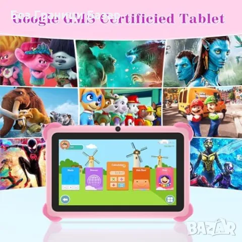 Нов 7 инча Розов таблет за момичета с игри, стойка и родителски контрол, снимка 3 - Таблети - 49965272