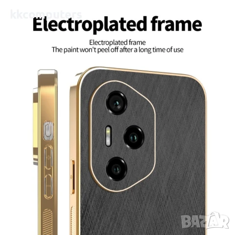 Honor 400 Pro 5G Удароустойчив Кожен Electroplating Silk Texture PU Leather Coated /PC TPU Калъф и П, снимка 3 - Калъфи, кейсове - 50641949