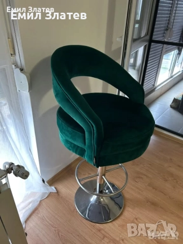 Бар СТОЛ 1БР тъмнозелени/кадифе