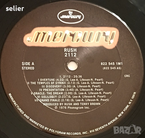 Rush ‎– 2112 Издание 🇺🇸 USA 1985г- CLUB EDITION  Обложката е GATEFOLD  Стил:HARD ROCK ,PROG ROCK  , снимка 4 - Грамофонни плочи - 53102297