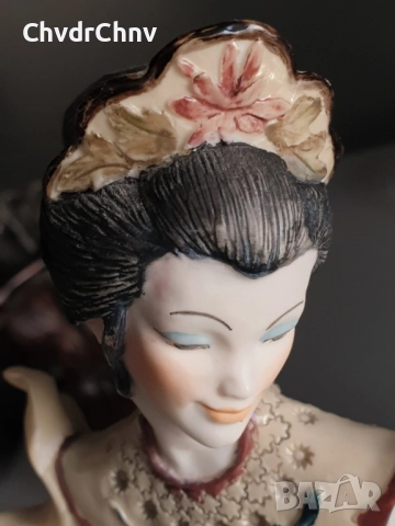 Capodimonte Belcari статуетка резин 35см/Каподимонте италианска фигура на гейша, снимка 6 - Статуетки - 52896803