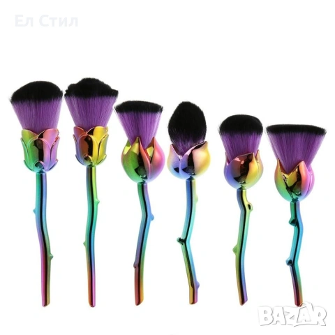 Шест броя четки за грим с форма на роза HZS44, снимка 7 - Други - 53866565
