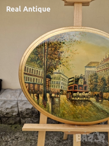 Превъзходна майсторска картина масло върху дървена основа , снимка 5 - Картини - 51558582