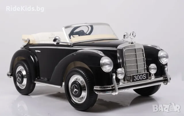 Mercedes 300S classic 12V – Детска акумулаторна кола, Черна, EVA гуми, снимка 2 - Детски велосипеди, триколки и коли - 50043231