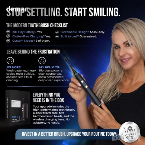 Електрическа четка за зъби, за избелване на зъби, 3 режима, калъф, снимка 5 - Други - 51995281