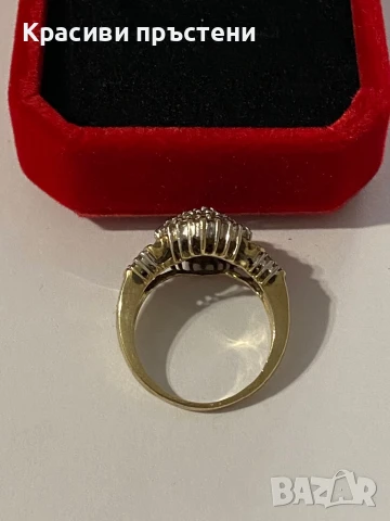 Златен пръстен с 1,00 карат Диаманти/Брилянти, снимка 3 - Пръстени - 50929122