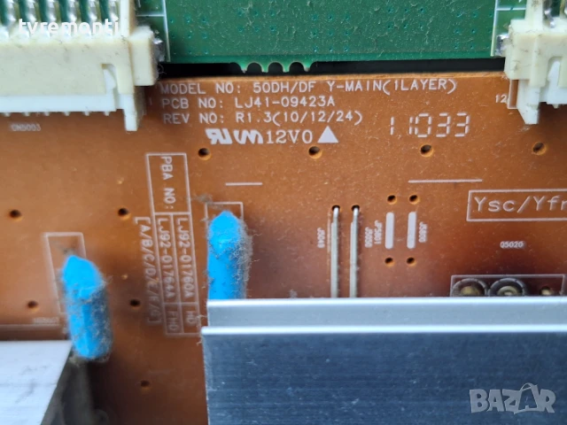 Y-MAIN BOARD LJ41-09423A LJ92-01760A PLASMA Samsung PS51D490 for 51inc DISPLAY S50HW-YB07, снимка 2 - Части и Платки - 50455706