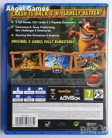 Crash Bandicoot NSane Trilogy PS4 Playstation 4 Плейстейшън 5 PS5 Краш, снимка 2 - Игри за PlayStation - 53245460