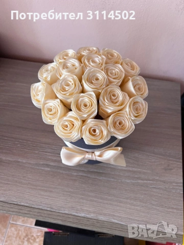 19 рози цвят шампанско в луксозна кутия – стилен подарък, снимка 2 - Подаръци за жени - 53588813