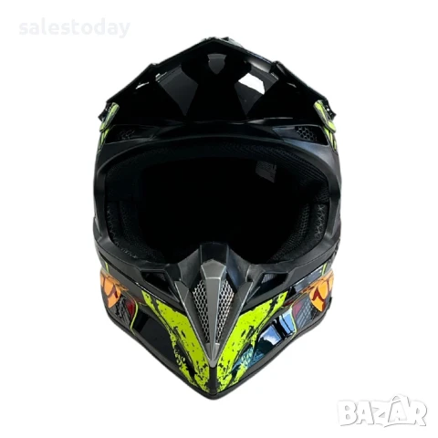 Кросова каска за мотор, ендуро, АТВ, Скутер,  неон, снимка 2 - Аксесоари и консумативи - 50516612