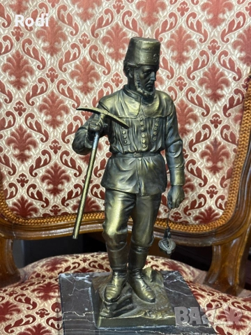 стара бронзова старуетка турски минъор, снимка 3 - Антикварни и старинни предмети - 54256765