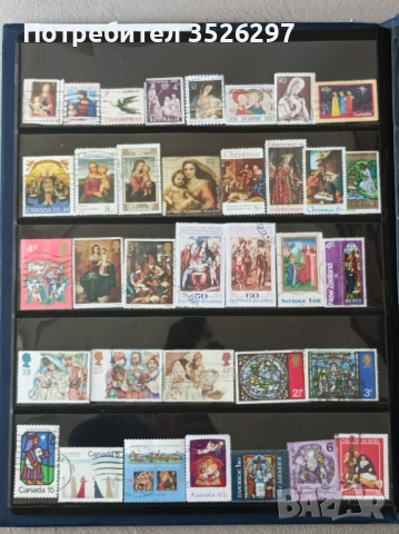 Колекция от марки на тема Религия и тема Изкуство