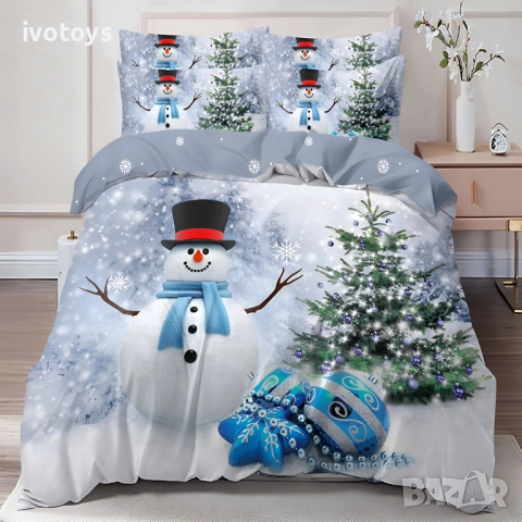 Двулицево коледно спално бельо (Реално изображение), 6 части - Модел WS17132