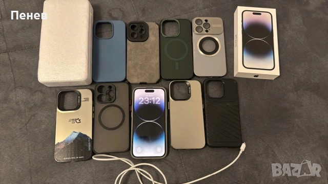 IPhone 14 Pro с кутия , 9 кейса и още