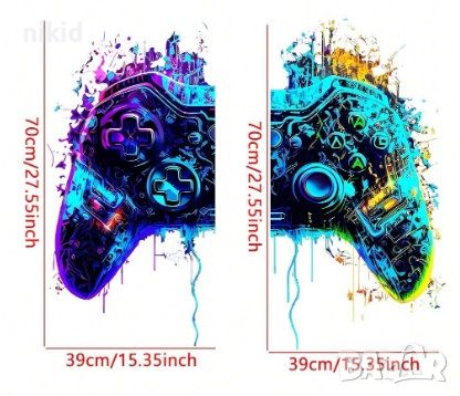 Джойстик пъстър конзола контролер плейстейшън стикер лепенка за стена мебел за детска стая, снимка 2 - Други - 46563444