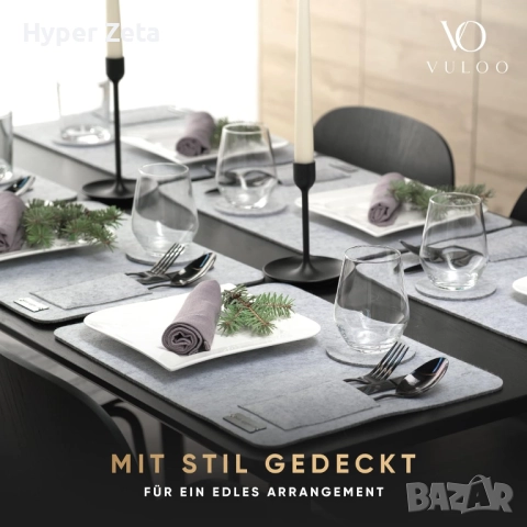 Подложки за маса 6 броя, филц, 44х32 см, сет за маса, снимка 3 - Покривки за маси - 51958929