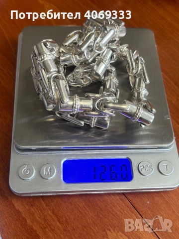 Сребърен ланец като нов 925 126гр