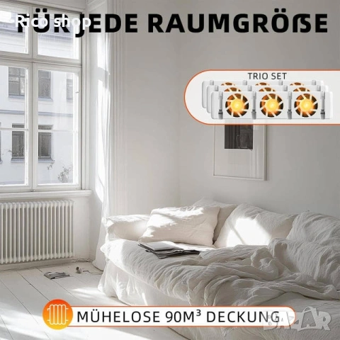 Hoppe's QJRV-03 Trio Set Radiator Ventilator, комплект интелигентни вентилатори, снимка 5 - Други стоки за дома - 54122068