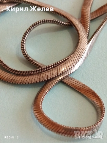 Сребърен синджир тип змийска плетка красив стилен дизайн Italy 48096, снимка 2 - Колиета, медальони, синджири - 52834917