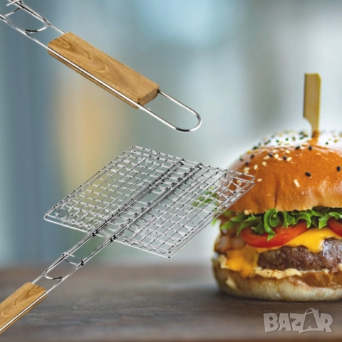 Скара за барбекю за бургери 22.5x20x52см