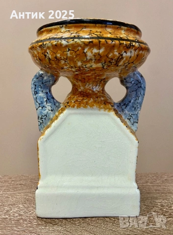 Cassolette (baguier) Арт Деко от белгийска фаянсова керамика Wasmuël, ок. 1920 г., снимка 3 - Антикварни и старинни предмети - 53368297