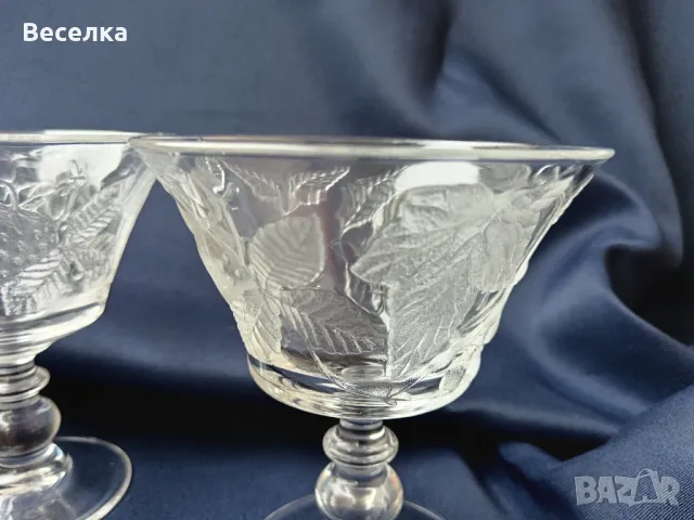 Стъклен комплект за двама - релефно стъкло с горски плодове , снимка 3 - Чаши - 50052342