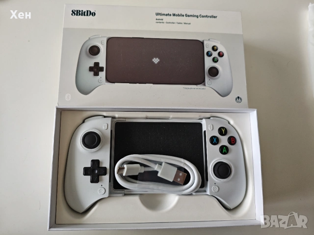Безжичен контролер 8BitDo - Ultimate Mobile Gaming, бял