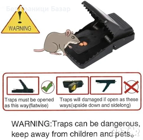Нови Капани за мишки 6 броя хигиенични многократни висока чувствителност, снимка 5 - Други стоки за дома - 53679717