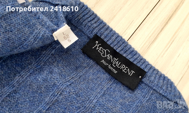 Yves Saint Laurent Wool / Knit Mens Size 52 - L  НОВО! ОРИГИНАЛ! Mъжки Вълнен Пуловер, снимка 13 - Пуловери - 53610644
