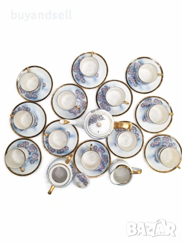 Японски порцелан Кутани, сервиз за кафе, снимка 5 - Сервизи - 54302412